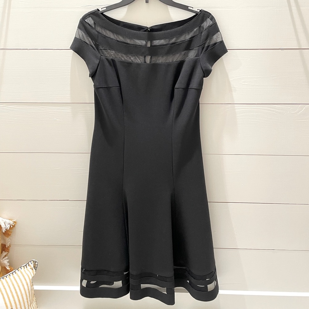 White House Black Market Fit and Flare Black Dress Size 6